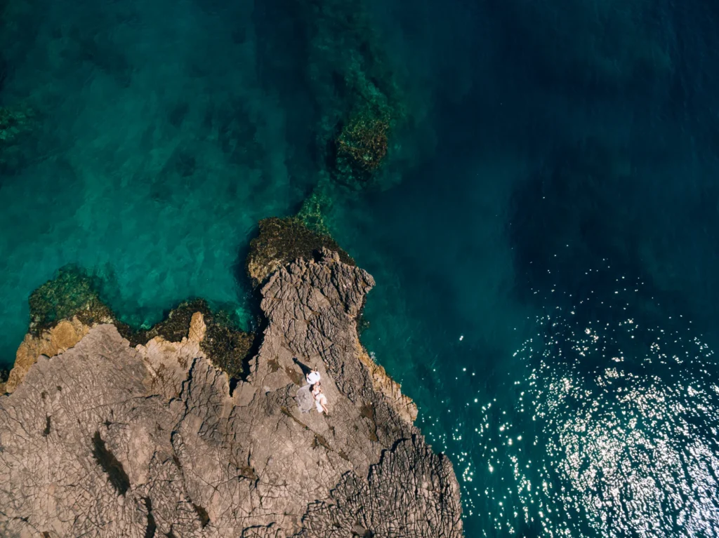 Mexico top view for wedding by drones