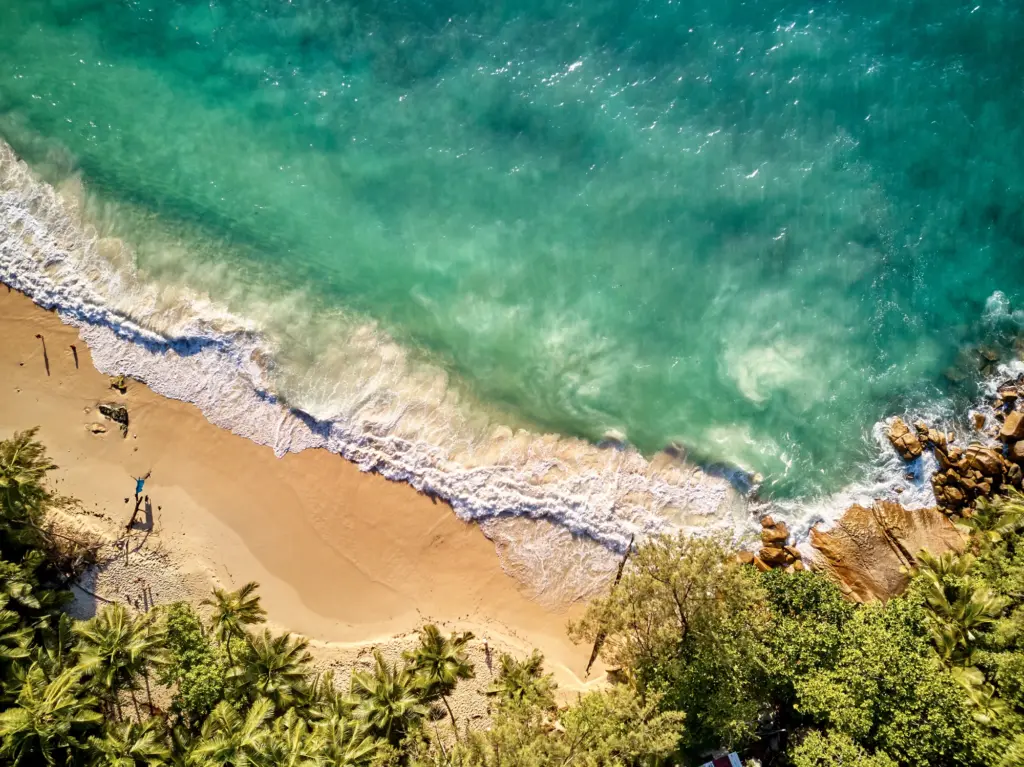 Aerial view for Kerala beach