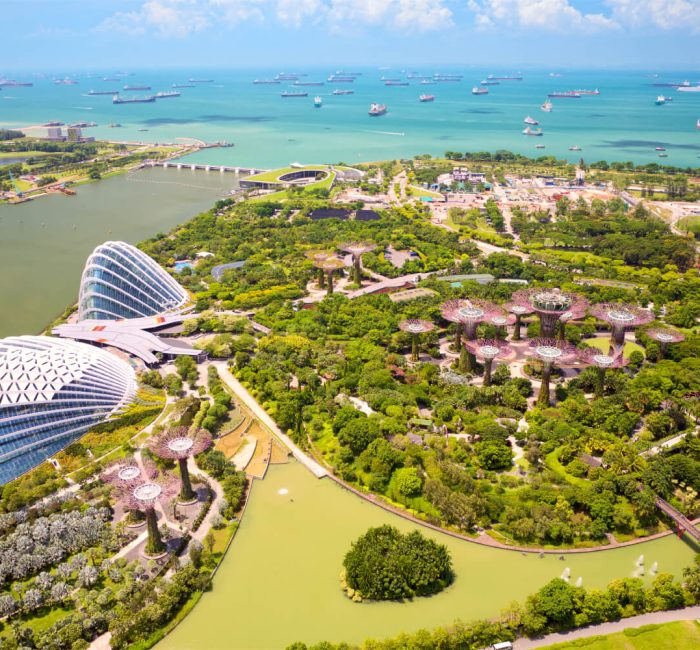 Gardens by the Bay (1) (1) Stunning view of Gardens by the Bay in Singapore with futuristic Supertree Grove.