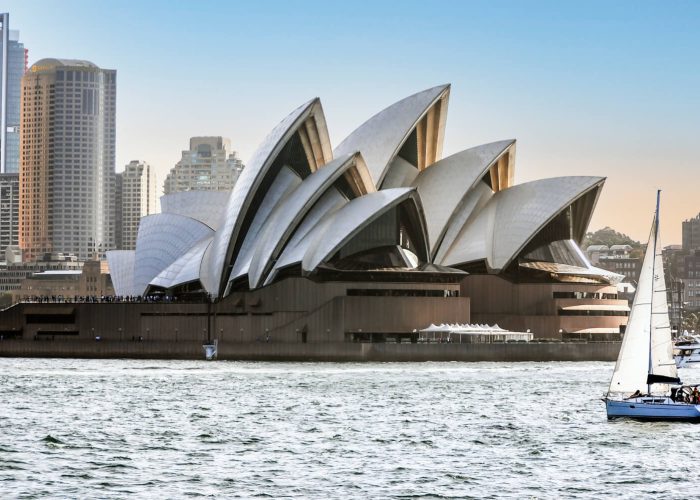 Stunning view of the Opera House, highlighting its modern architecture and grand design against the skyline.