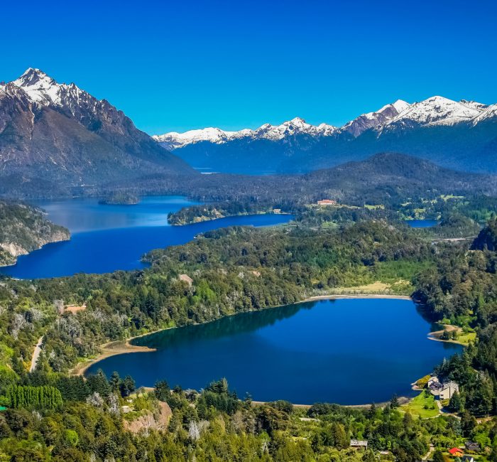 Argentinian Lake District Stunning views of Lake District from viewpoint on top of Cerro Campanario, Argentina
