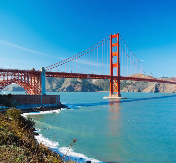 Golden Gate Bridge Aerial Photography | San Francisco | Dazz Drones Service Iconic Golden Gate Bridge in San Francisco, California, USA, representing the landmark aerial photography and videography services available via Dazz Drones.