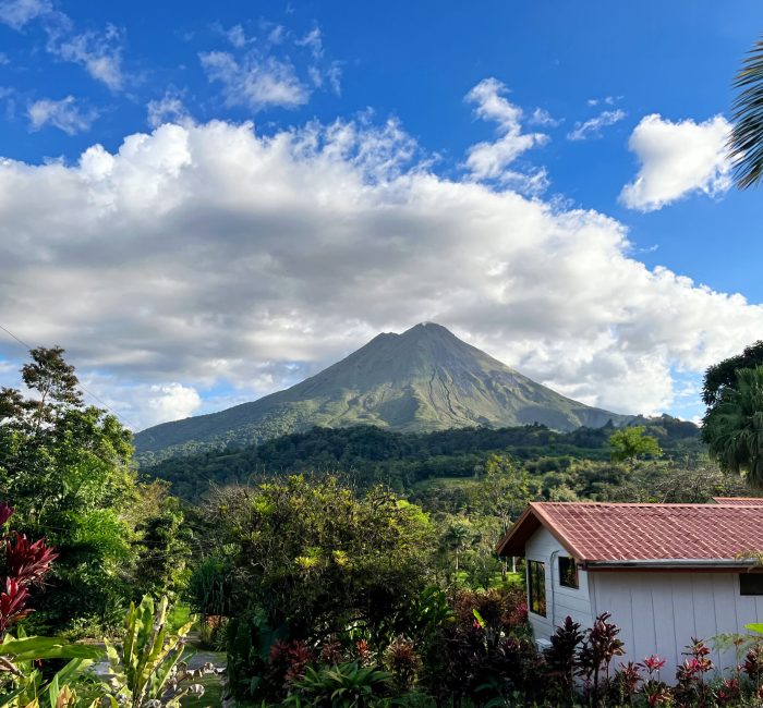 Panorama of volcano Arenal and view of beautiful nature of Costa Panorama of volcano Arenal and view of beautiful nature of Costa Rica, La Fortuna, Costa Rica. Central America.